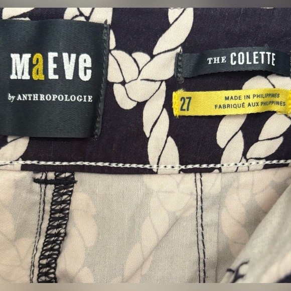 Anthropologie Maeve Colette Nautical Rope Print Cropped Wide-Leg Pants Sz 27 - Picture 6 of 8